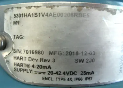 USED Rosemount 5302 HA1S1V4AE00206RBE5 M1