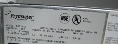 USED Frymaster NUMBER: