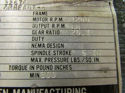 Fen Manufacturing 4MHFAOT-6 Automatic Power Wrench 20:1 460V 1HP Variable Torque