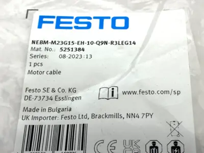 New | in-Stock Festo Motor Extension Cable 10m M23 RJ45 5251384 Cable & Wire Michigan US | Maverick Industrial Sales #1392966