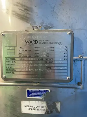 Ward Tank And Heat Exchange Corp 2068 Gal S/s Tank