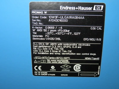 14" - 150# Endress Hauser Promag W Magnetic Flowtube ; Unused Condition!