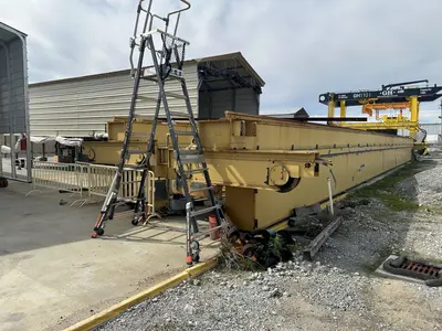 75 TON X 103'6" SPAN P&H CRANE GIRDERS WITH END TRUCKS. STOCK # 1226624
