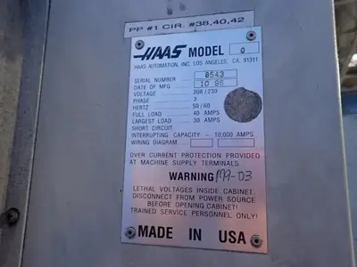 Used 1996 HAAS VF0 Vertical Machining Centers Ohio US | HGR 24 #946236