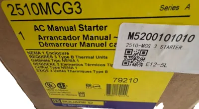 NEW SQUARE D 2510MCG3 AC MANUAL STARTER SER. A