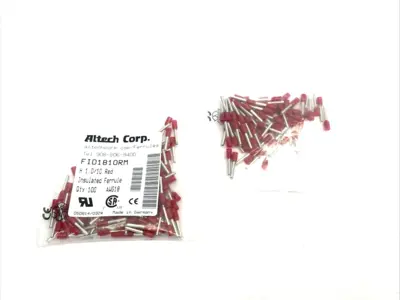 New | in-Stock Altech Insulated Crimp Ferrule 18AWG/1sqmm PACK OF 100, LOT OF 2 Electrical Fittings Michigan US | Maverick Industrial Sales #1390900
