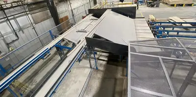 COMBINATION POWER BELT CONVEYORS & CHAIN-DECKS MATERIAL-HANDLING SYSTEM