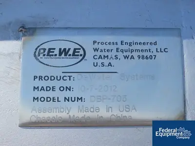 USED PEWE P.E.W.E DeWater Systems Belt Filter Press