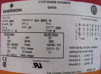 NEW BELL & GOSSETT 1AM002 PUMP 1/2HP 208-230/460V 30-1T 3530 SERIES