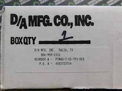 D/A Mfg. Inc., Co. PTM4U-T-SS-TFS-DEG Unimount Pressure Transmitter Manifold New