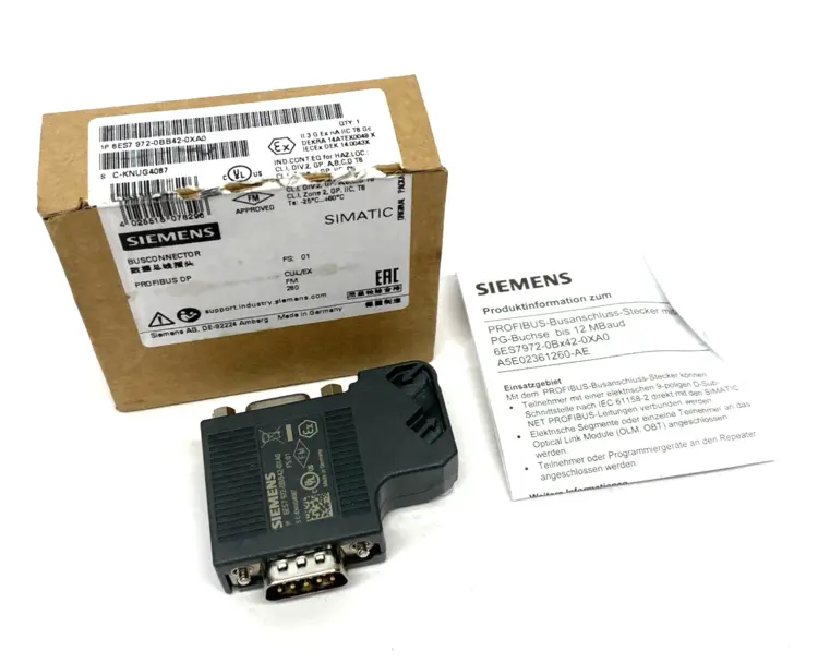 New | in-Stock Siemens SIMATIC DP PROFIBUS Bus Connector 35-Degree RS485 Electrical Fittings Michigan US | Maverick Industrial Sales #1401814