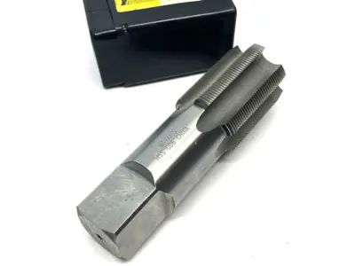 USED INTERSTATE STRAIGHT FLUTE TAP: M39X1.5 METRIC FINE, 6 FLUTE, PLUG CHAMF