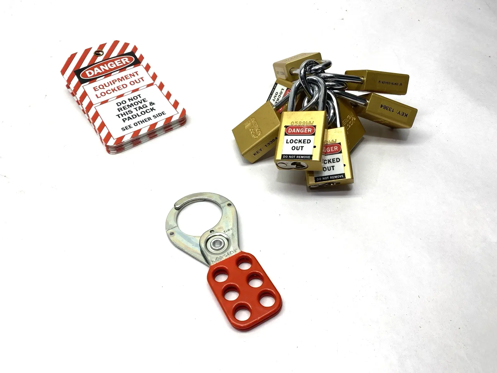 USED AMERICAN LOCK LOCKOUT PADLOCK KEYED ALIKE 1-1/2" SHACKLE NO KEYS LOT OF 9