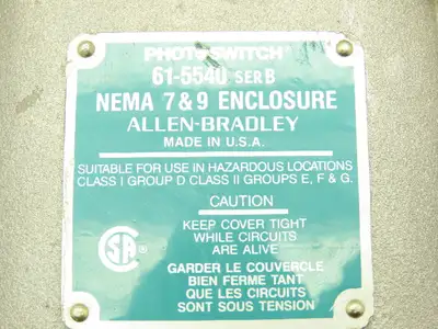 Adalet 9x3x3 Electrical Enclosure Class 1 Group C&D Junction box Photo eye