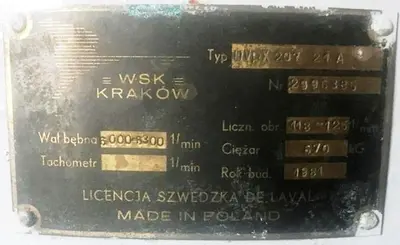 Alfa-Laval/WSK UVPX 207-24A oil purifier, 316SS.