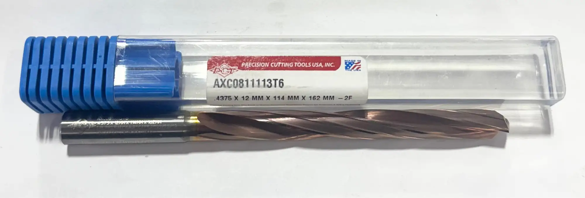 PCT 7/16" Solid Carbide Drill 8xD Coolant Thru 2 Flute ZicroPlus 135 Deg
