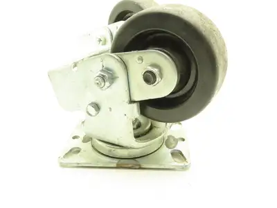 Spring Loaded Swivel Caster 4-3/4"x2" Plastic Wheel 6.25"x4.5" Plate Lot of 2