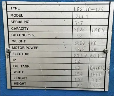 USED 2001 BARCORP HGS 3100 X 6