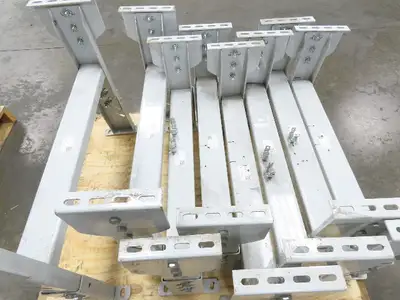 Hytrol HS-6 Conveyor Leg Floor Support 31"W Heavy Duty White 19-5/8-25-5/8"H