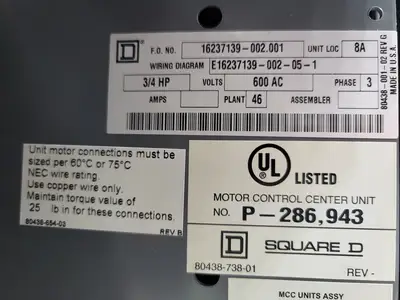 USED SQUARE D MODEL 6