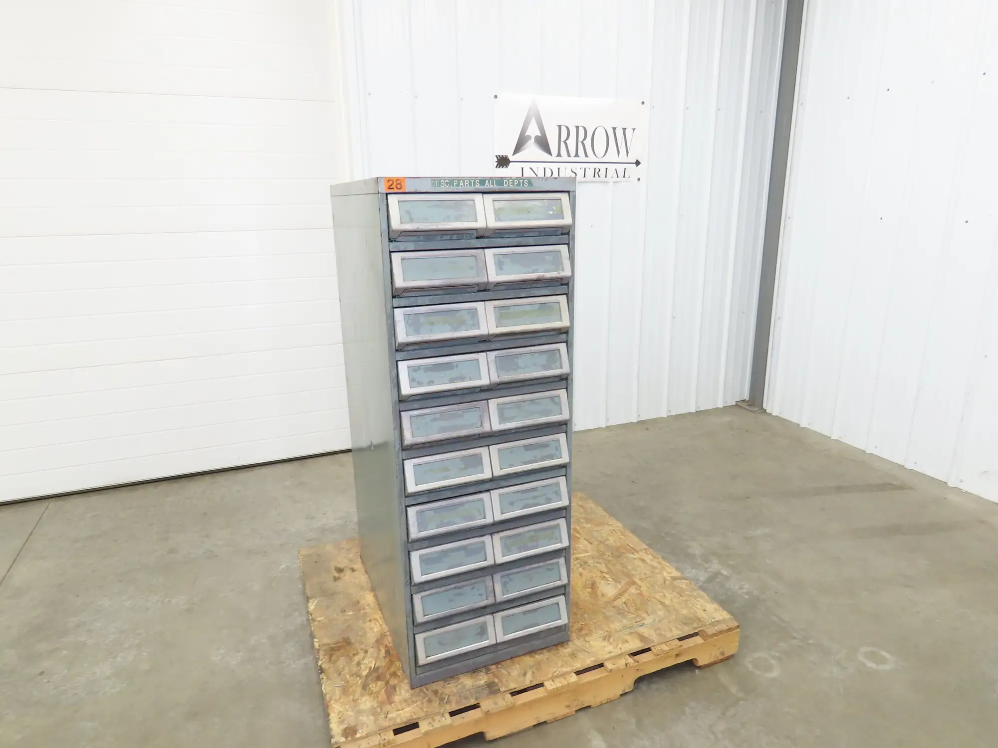 TAB Vintage Industrial Tape Card Storage Cabinet 10 Drawer Unit 19x28x52"