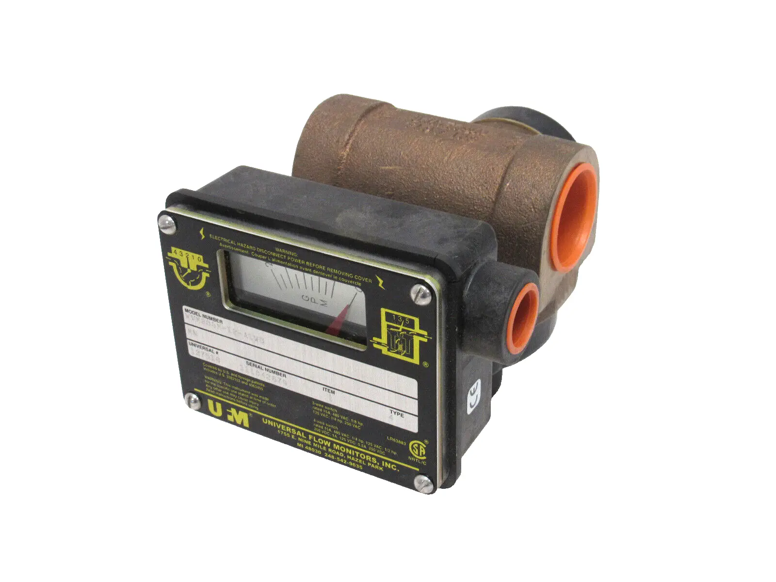 NEW UNIVERSAL FLOW MONITORS WVM20GM-12-A1WD FLOW RATE 127518 1-3/4"