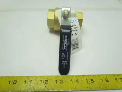 Nibco T-FP600A 1-1/4"Threaded Full Port Brass Ball Valve 250PSI 5G 125G Lot of 4
