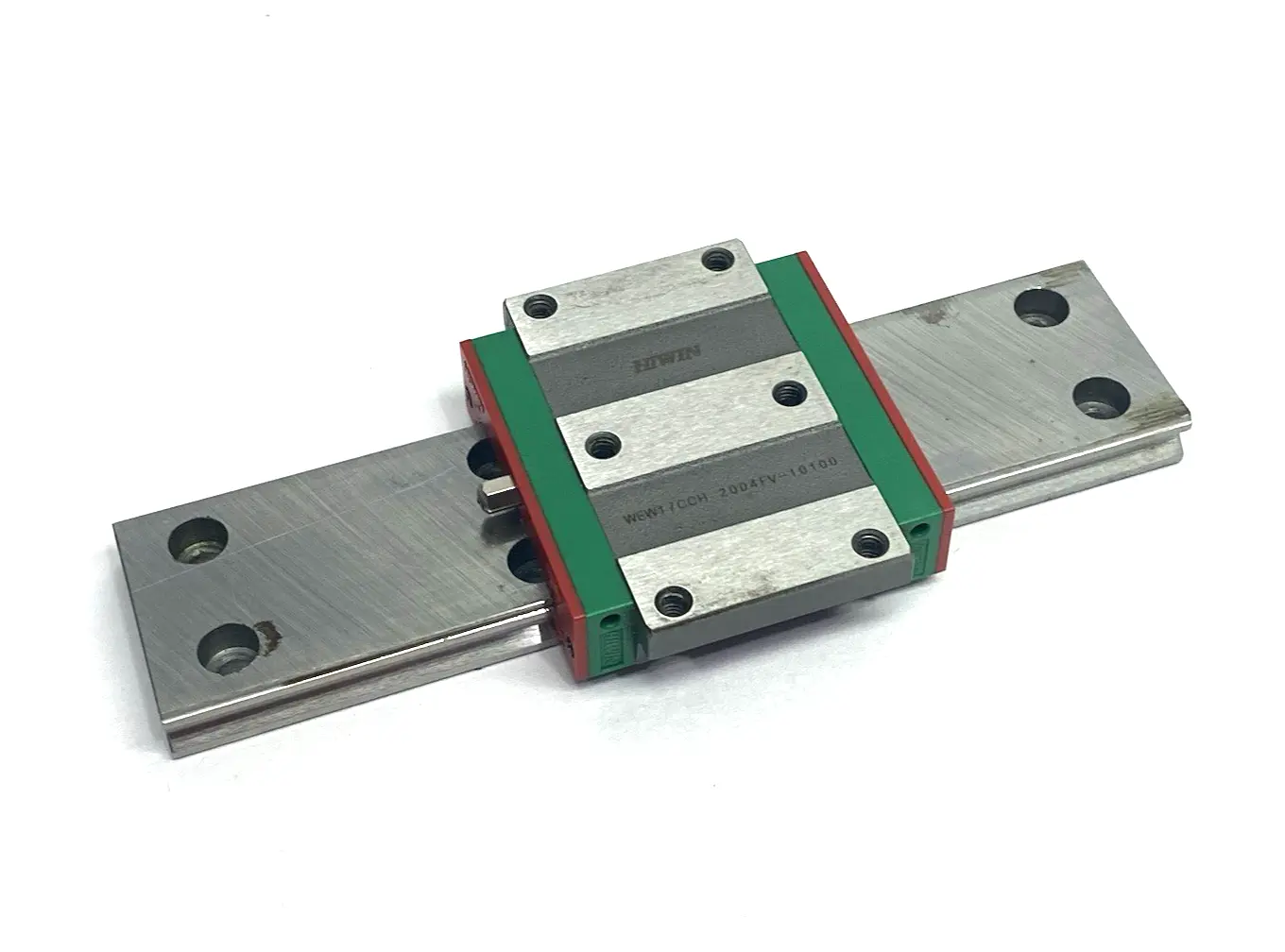 USED HIWIN LINEAR GUIDEWAY BLOCK AND RAIL, 1-BLOCK, 150MM RAIL