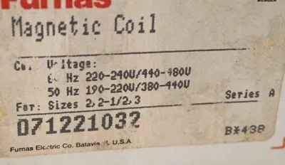 NEW FURNAS D71221032 SER. A MAGNETIC COIL 220-240V 60HZ