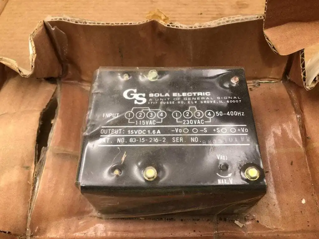 GS SOLA Electric 83-15-216-2 DC Power Power Supply 15VDC 1.6A -NIB