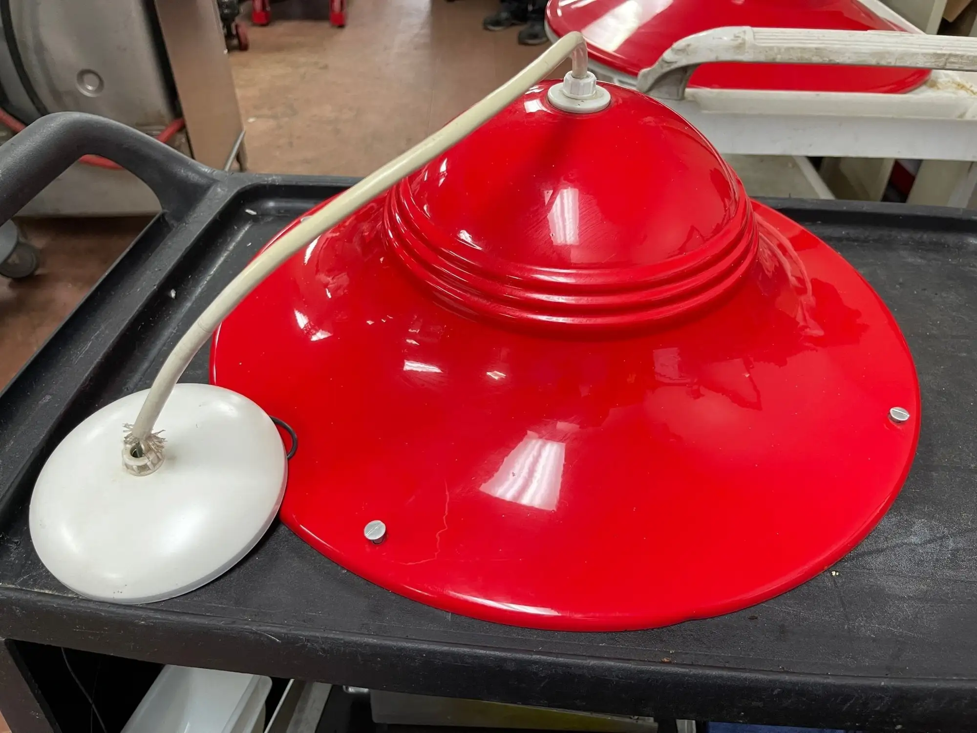 Used Falcon Restaurant Supply Used Red Industrial Warehouse Style Pendant Light - 22.75" Diameter Home Building Material (Miscellaneous) Illinois US | Falcon Restaurant Supply #1375021