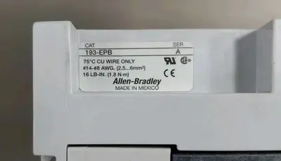 USED Allen-Bradley 193-1EEBB Ser C Overload Relay w/193-EPB Terminal