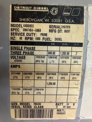 Used DETROIT DIESEL _UNKNOWN_ Generators Oklahoma US | Oil The Woodlands Group #1501141