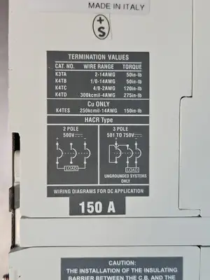 ALLEN-BRADLEY S3H SACE S3 Circuit Breaker 3-Pole 150A. Loc 4E-26*