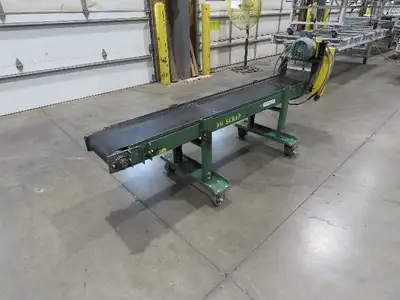 Wardcraft 12"x 7' Slider Bed Belt Conveyor Adj Height on Casters 69FPM 115V 1PH