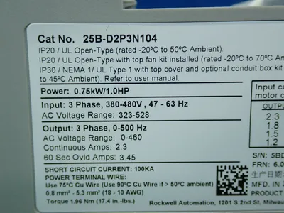 USED ALLEN BRADLEY 25BD2P3N104