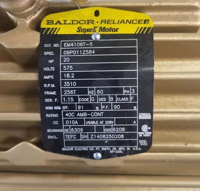 NEW ABB BALDOR 20 HP