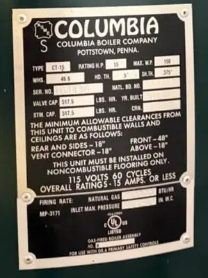 Used 2018 COLUMBIA CT-15 Boilers Ohio US | C3 SURPLUS LLC #1424362