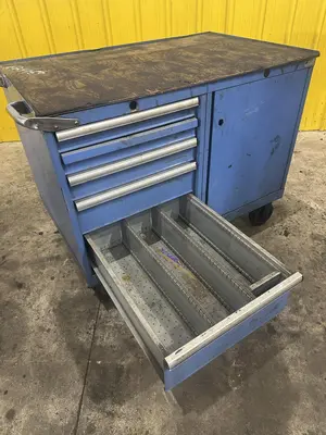 48" X 29" X 36" LISTA JOB BOX CABINET & DRAWERS TOOLBOX ON CASTERS: YOBRO #24488