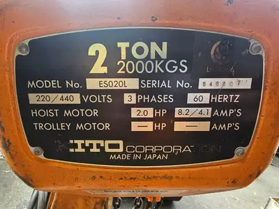 Used KITO ES020L Material Handling (misc) British Columbia CA | Lenmark #1426283