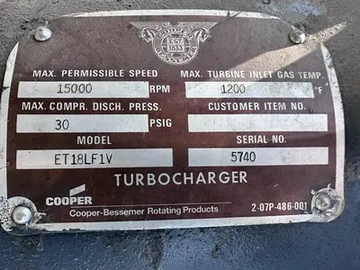 USED COOPER BESSEMER ET18LF1V