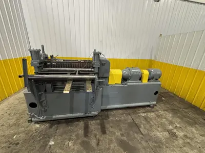 36”  YODER MODEL #M3 POWERED SLITTING HEAD w/ POWERED FEED & HOLD DOWN ROLLS : STOCK #22953