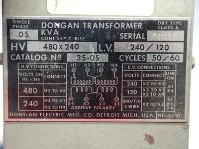 USED DONGAN TRANSFORMER 3505
