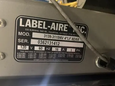 USED LABEL-AIRE 3139-3115NV 4"LF 8DX4