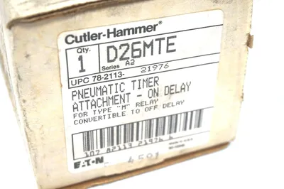NEW CUTLER HAMMER D26MTE SER. A2 PNEUMATIC TIMER-ON DELAY