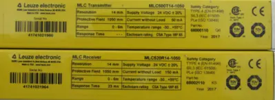 NEW LEUZE MLC520R14-1050 LIGHT CURTAIN SET 68002110 MLC500T14-1050 68000110