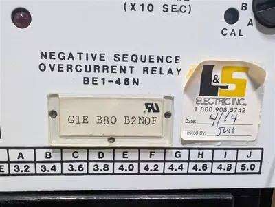 Basler Electric BE1-46N Negative Sequence Overcurrent Relay G1E B80 B2N0F Used