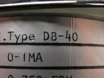 EIL Instruments G.E. Type DB-40 Panel Mount Meter 0-750FPM