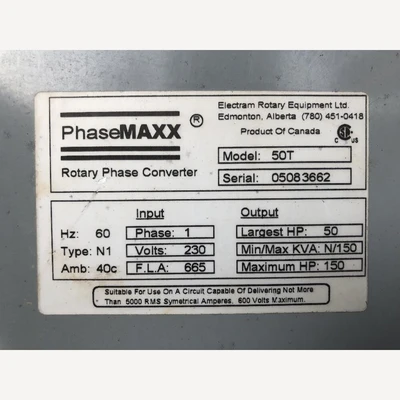 USED PHASEMAXX 50T