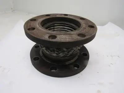 Stainless Steel Flanged Braided Flexible Pipe Connector 5-3/4" ID X 5-5/8" long